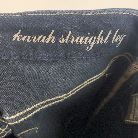 7 for all Mankind Karah Dark Wash Stretch Straight Leg Jeans Sz 26 - Picture 7 of 9